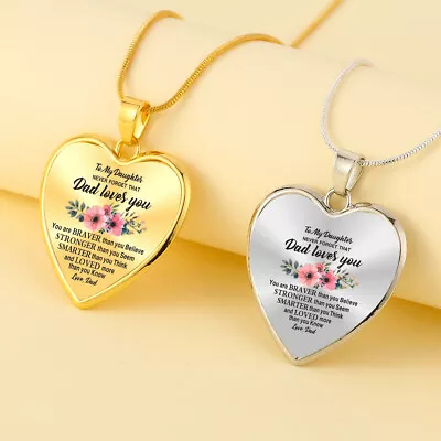 To My Daughter Love You Heart Pendant Necklace Gift Jewelry From Dad Father Mom • $2.72