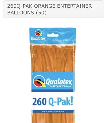 Qualatex 260q - Pak Orange Entertainer (modelling) Balloons (50 Pack) 260 260s • $8.70