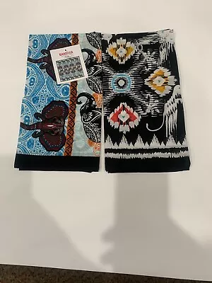 Lot Of Two 100% Cotton Bandanas (elephant Pattern /native Americanesque Pattern) • $5.99