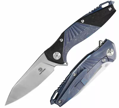 Defcon JK Mako Folding Knife 3.5  CPM S35VN Steel Blade Blue Titanium Handle • $124.39