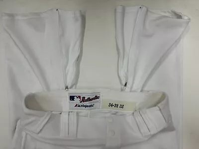 Majestic Authentic Solid White Game Used Team Issued Pants 34x32 • $74.99