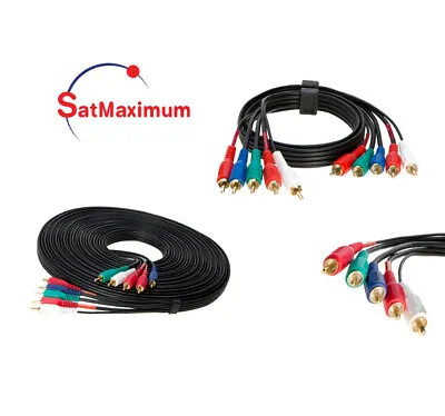 5 RCA Male To 5 RCA Male Audio Video Component Cable A/V TV DVD Multi-Pack - LOT • $7.99