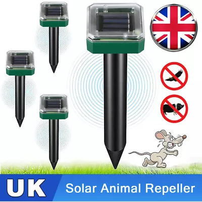 4x Solar Powered Ultrasonic Cat Deterrent Fox Pest Repellent Scarer Repeller UK • £11.99