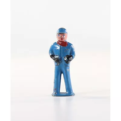 Barclay Manoil Train Conductor Lead Figure 1950s Vintage Lead Toy 1.75  Tall • $14.24