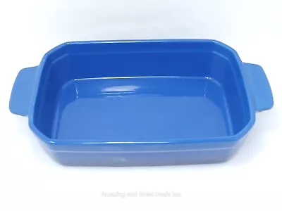 MARTHA STEWART Stoneware Lasagna Pan Pasta Dish Oven Casserole  Blue • $26.99