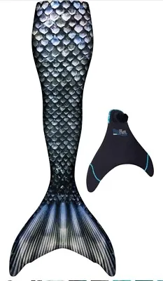 Fin Fun Mermaid Tail With Monofin - Adult M Barracuda Black • $89.99