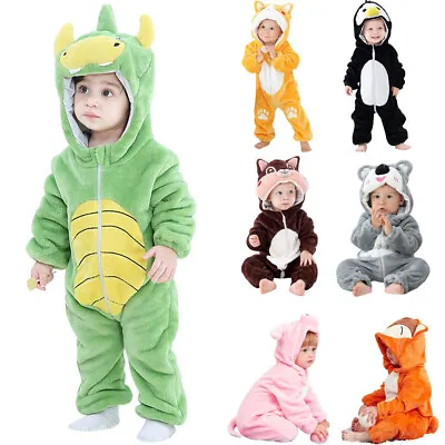Winter Toddler Baby Plush Pyjamas Jumpsuit Rompers Animal Cosplay Costume • $28.95