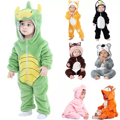 Winter Toddler Baby Plush Pyjamas Jumpsuit Rompers Animal Cosplay Costume • $27.50