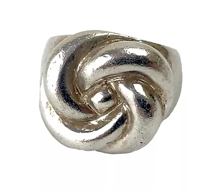 Vtg Signed WCJ Sterling Silver Lovers Love Knot Flower Ring Sz 6 MCM Mondernist • $17.98