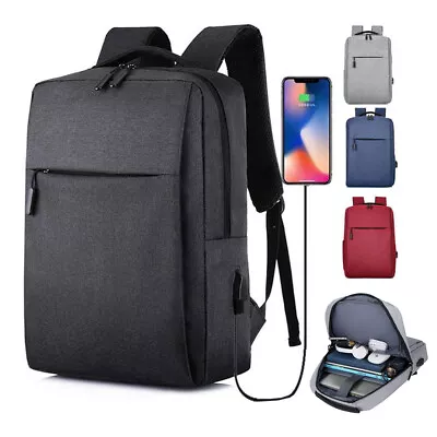 Waterproof Laptop Backpack Bookbag 16  School Travel Bag With USB Charging Port • $17.96