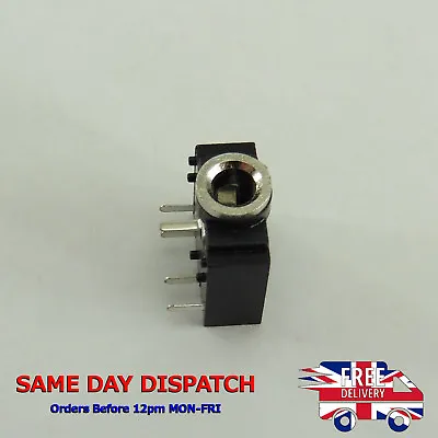 PCB Mount 3.5mm Jack Audio Connector Stereo Socket Contacts Switched • £2.34