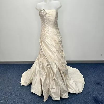 Ian Stuart Fouette Wedding Dress UK 12 US 10 Ivory Silk Strapless NWT RMF53-RP • £119.99