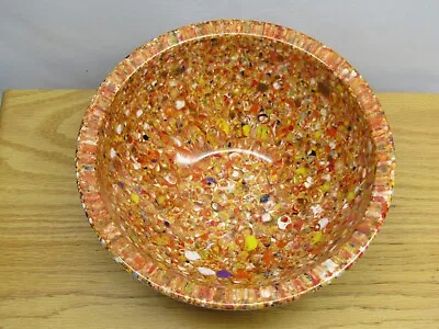 VTG BROOKPARK MELAMINE CONFETTI BOWL ~ App. 8 1/4  Across ~ Orange Red Blue • $39.99