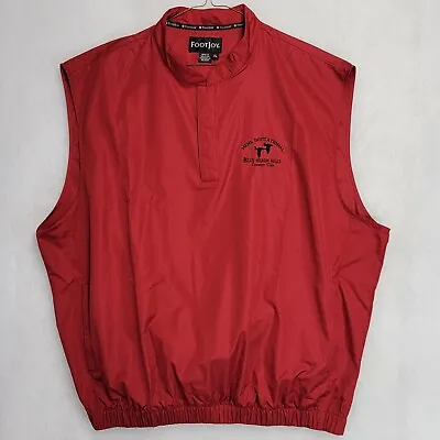 FootJoy Mens Golf Windshirt Vest XL Red 1/4 Snap Wind Protection Water Resistant • $38.53