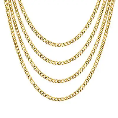 Men's 6mm Gold Plated Steel 18-24 Inch Cuban Curb Chain Necklace • £9.99