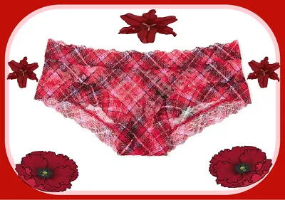 M L XL Red Plaid ALL FLORAL LACE THE LACIE Victorias Secret CHEEKY Brief Panty • £10.60