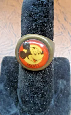 Vintage 1960's Mickey Mouse Club Gum Ball Machine Prize Adjustable Toy Ring • $15