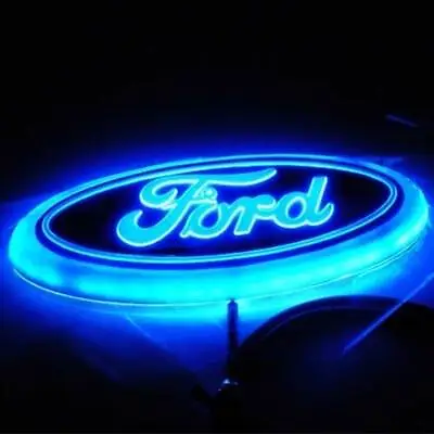 $45.99 • Buy 7 Inch Blue LED Emblem Light Badge For Ford Truck F150 99-16 Light Oval Badge