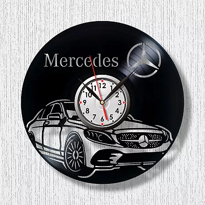 Clock Mercedes Clock Car Clock Vinyl Clock Black Wall Clock • $25.76