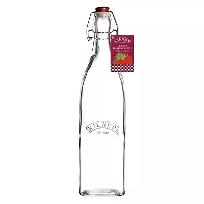 Kilner 1 Litre Clip Top Glass Bottle Oil Vinegar Condiments Storage Container • £7.95