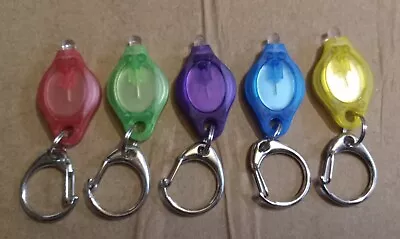 LED Flashlight Keychain Super Bright Mini Key Ring Light Pack Of 5 Multicolors • $2.99