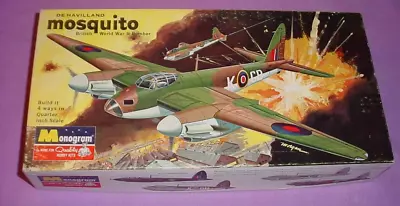 VINTAGE Monogram 1:48 WW2 RAF DH MOSQUITO BOMBER Builders Special 1965 KIT PA129 • $19.99