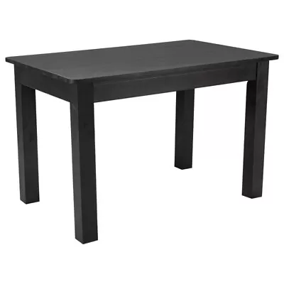 46  X 30  Rectangular Solid Pine Folding Farm Dining Table In Rustic Black • $429.95