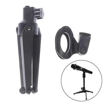 Microphone Stand Desktop Tripod Mini Portable Table Stand Adjustable Mic Stand • £5.36