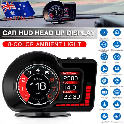 Car HUD Head Up Display OBD2+GPS Speedometer Smart LCD Digital Gauge Odometer. • $68.99