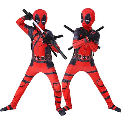 Deadpool Cosplay Halloween Superhero Kids Boys Adult Fancy Dress Suit Fancy • $27.99
