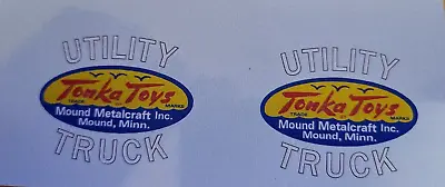 Tonka Utility Truck White Lettering Water Slide Decal Set • $7