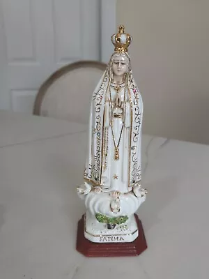 Our Lady Of Fatima Statue Religious Figurine Virgin Mary Classic Jeweled Vtg • $65