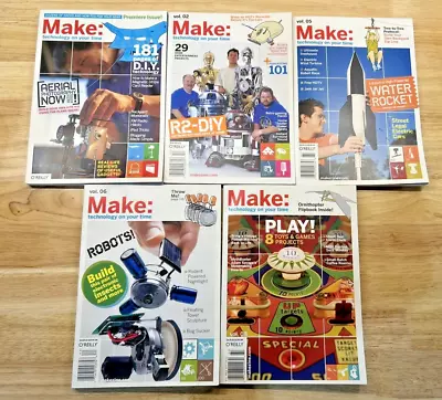 MAKE: Technology On Your Time Magazine Lot Of 5: 1 2 5 6 8 • $24.99