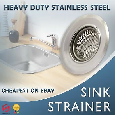 £3.15 • Buy Stainless Steel Sink Bath Plug Hole Strainer Drainer Basin Hair Trap Cover