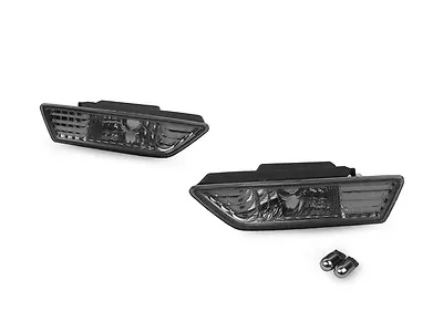 Smoke Bumper Side Marker Lights + Chrome Bulbs For 2012-14 Mercedes W218 CLS 550 • $48.39