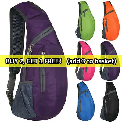 $19.89 • Buy Women Men Crossbody Sling Casual Travel Hiking Shoulder Zip Backpack Chest Bag