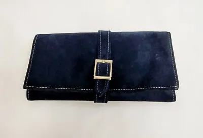 Blue Suede Travel Jewelry Roll Holder • $13.99