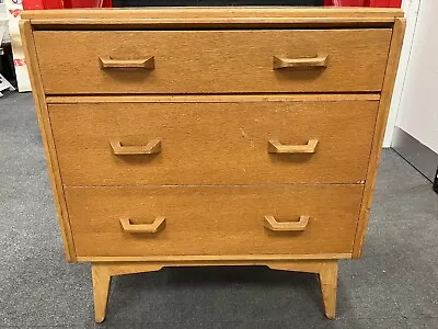 G PLAN BRANDON E GOMME OAK CHEST OF 3 DRAWERS MID CENTURY 60s RETRO VTG - CS B75 • £49.99