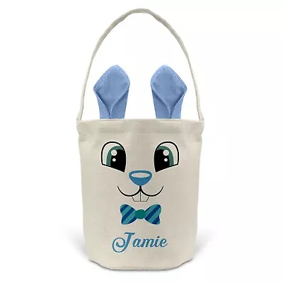 Personalised Easter Egg Tote Basket Bucket Treat Chocolate Bunny Rabbit Gift D3 • £10.49