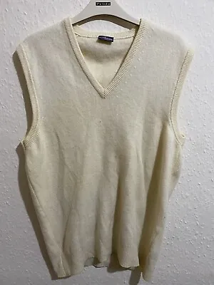 Sleeveless Jumper 100% Lambswool Scotland Medium Slight Stain Van Linen Men’s • £9.99