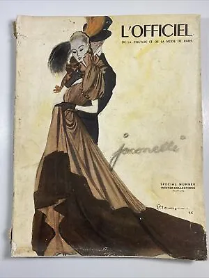 L'OFFICIEL Magazine-October 1946 #295-296 French Fashion Chanel Dior-like Vogue • $79.96
