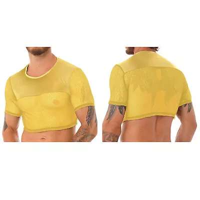 Y-Back Mens Vest Sportswear Tank Tops Sleeveless Crop Tops Cut Out Workout • £5.51