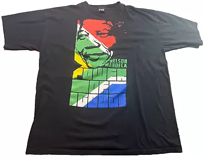 Nelson Mandela Power Of Good South Africa Graphic Black T Shirt Size 4XL • $24.99