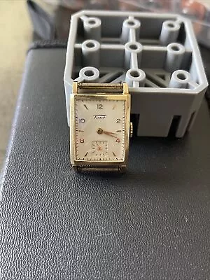 Vintage TISSOT Tank 14k GF Watch Tank Second Self Winding Gold Filled *READ* • $149.99