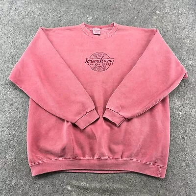Krispy Kreme Sweater Mens 2XL Red Pullover Sweatshirt Cotton Dyed Employee Retro • $29.95