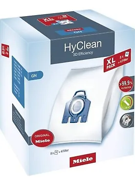 Genuine Miele HyClean GN 3D Efficiency Dust Bags XL Pack Of 8 & Filters 🇬🇧  • £41.99