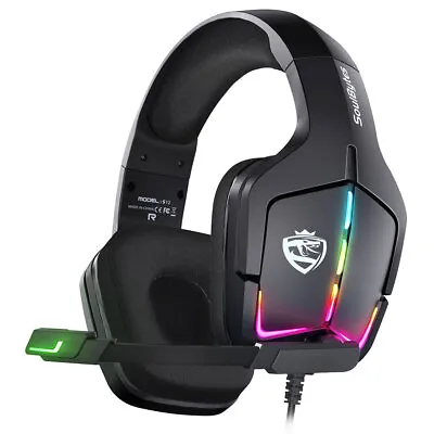 $38.45 • Buy Wired Gaming Computer Headphone Stereo Headset Earphone With RGB Lights USB AUX