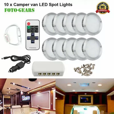 10x 12V Interior LED Spot Lights For VW T4 T5 Camper Van Caravan Motorhome Light • £20.88