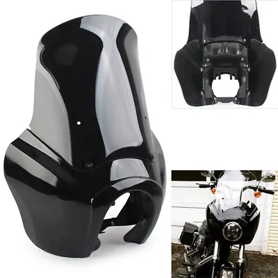 Fairing W/ 15'' Windshield Fit Harley Davidson HD Dyna Wide Glide Fat Bob Black • $120.91