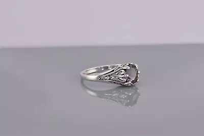 Kabana Sterling Silver Oval Amethyst Openwork Filigree Band Ring 925 Sz: 6 • $29.50